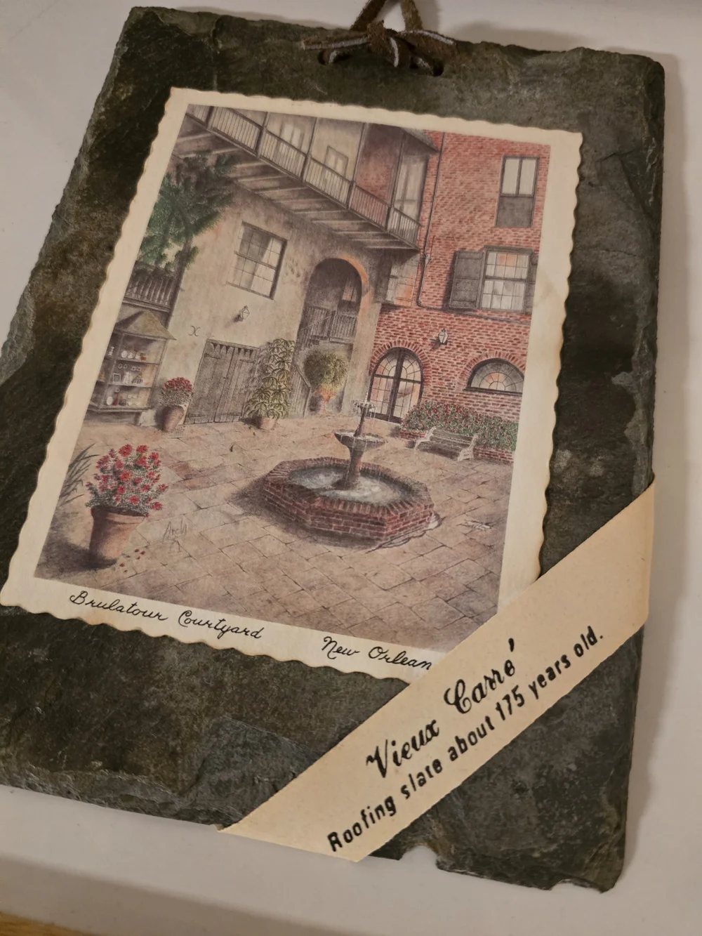 Vintage New Orleans Brulatour Courtyard 1800s Slate Art French Quarter 8x6